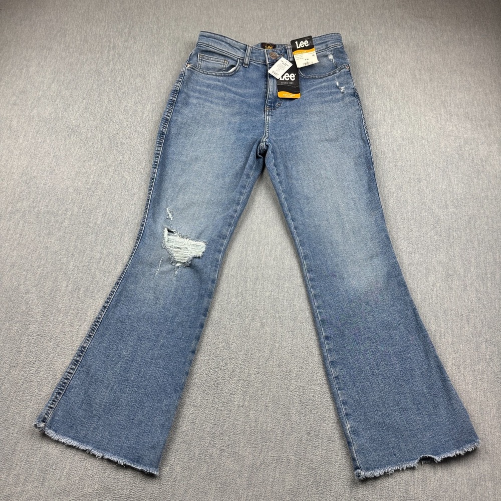 Lee Jeans Womens 28x26 Blue Heritage‎ Kick Flare Jean Hazy High Rise Classic NWT